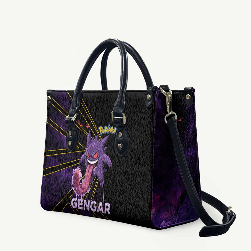 Gengar Poké Leather Bag Neon Shadow Comic Style