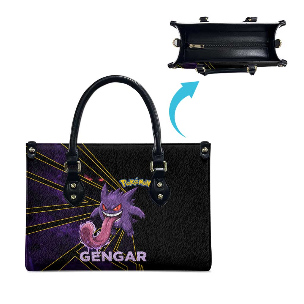 Gengar Poké Leather Bag Neon Shadow Comic Style
