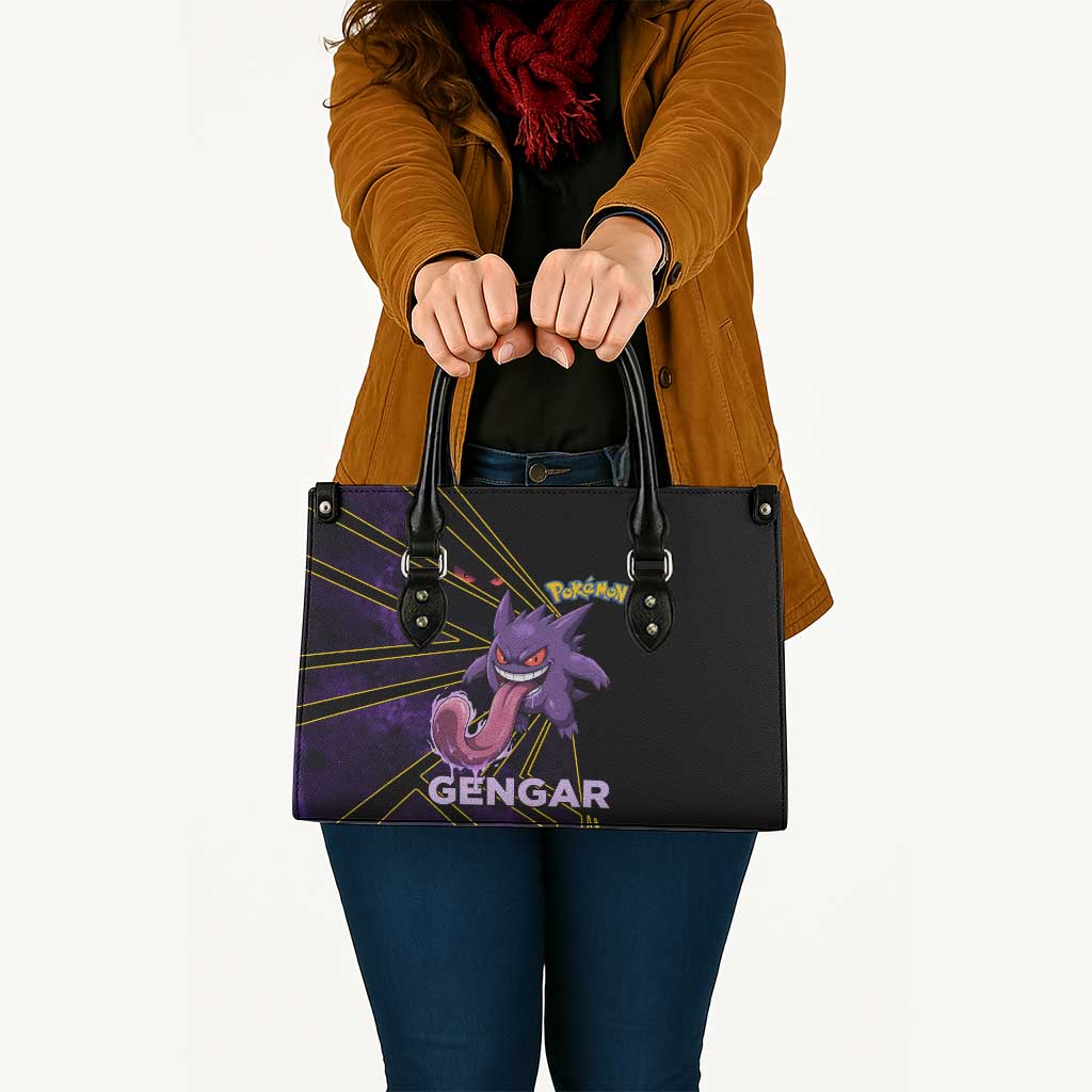 Gengar Poké Leather Bag Neon Shadow Comic Style