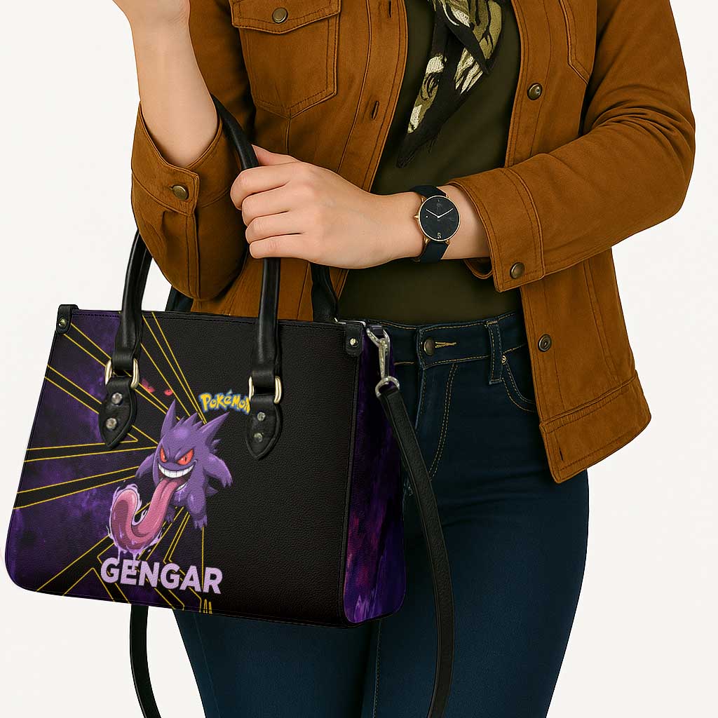 Gengar Poké Leather Bag Neon Shadow Comic Style