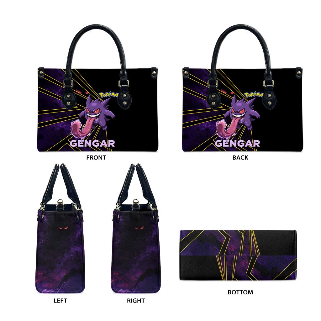 Gengar Poké Leather Bag Neon Shadow Comic Style