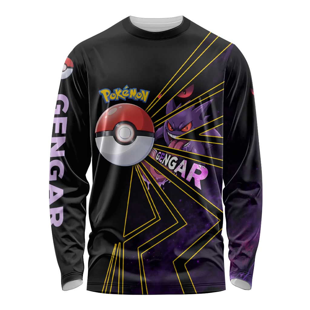 Gengar Poké Long Sleeve Shirt Neon Shadow Comic Style