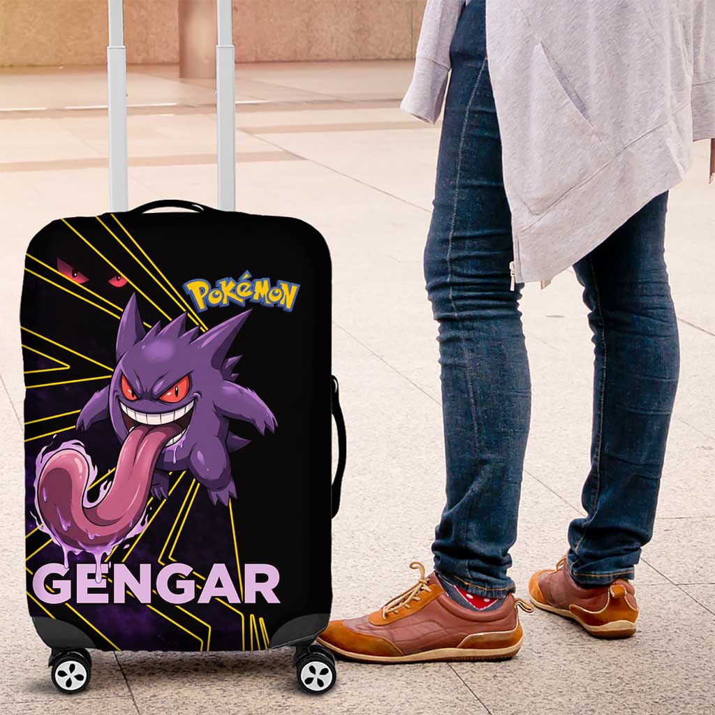 Gengar Poké Luggage Cover Neon Shadow Comic Style