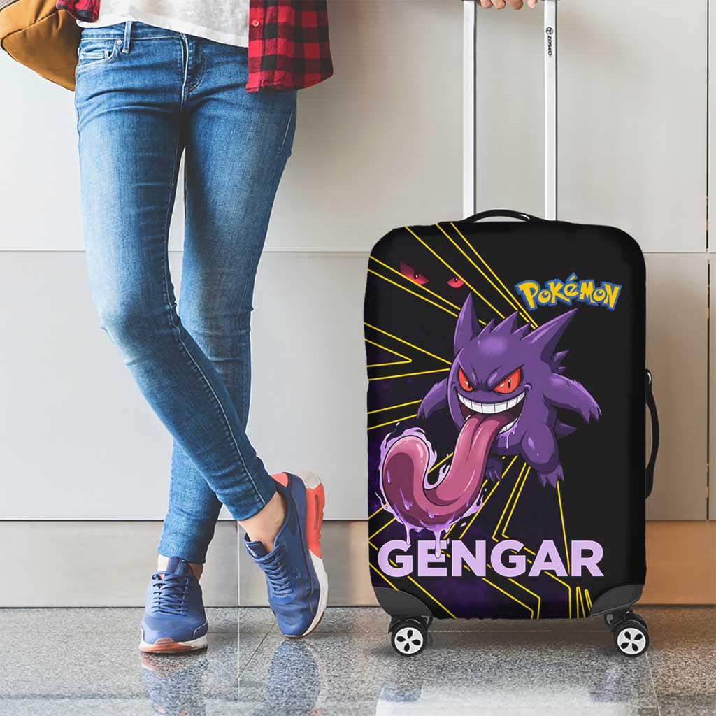 Gengar Poké Luggage Cover Neon Shadow Comic Style