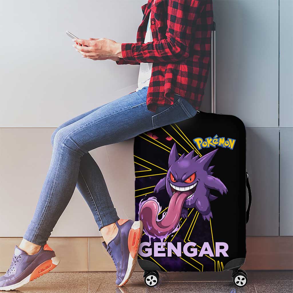 Gengar Poké Luggage Cover Neon Shadow Comic Style