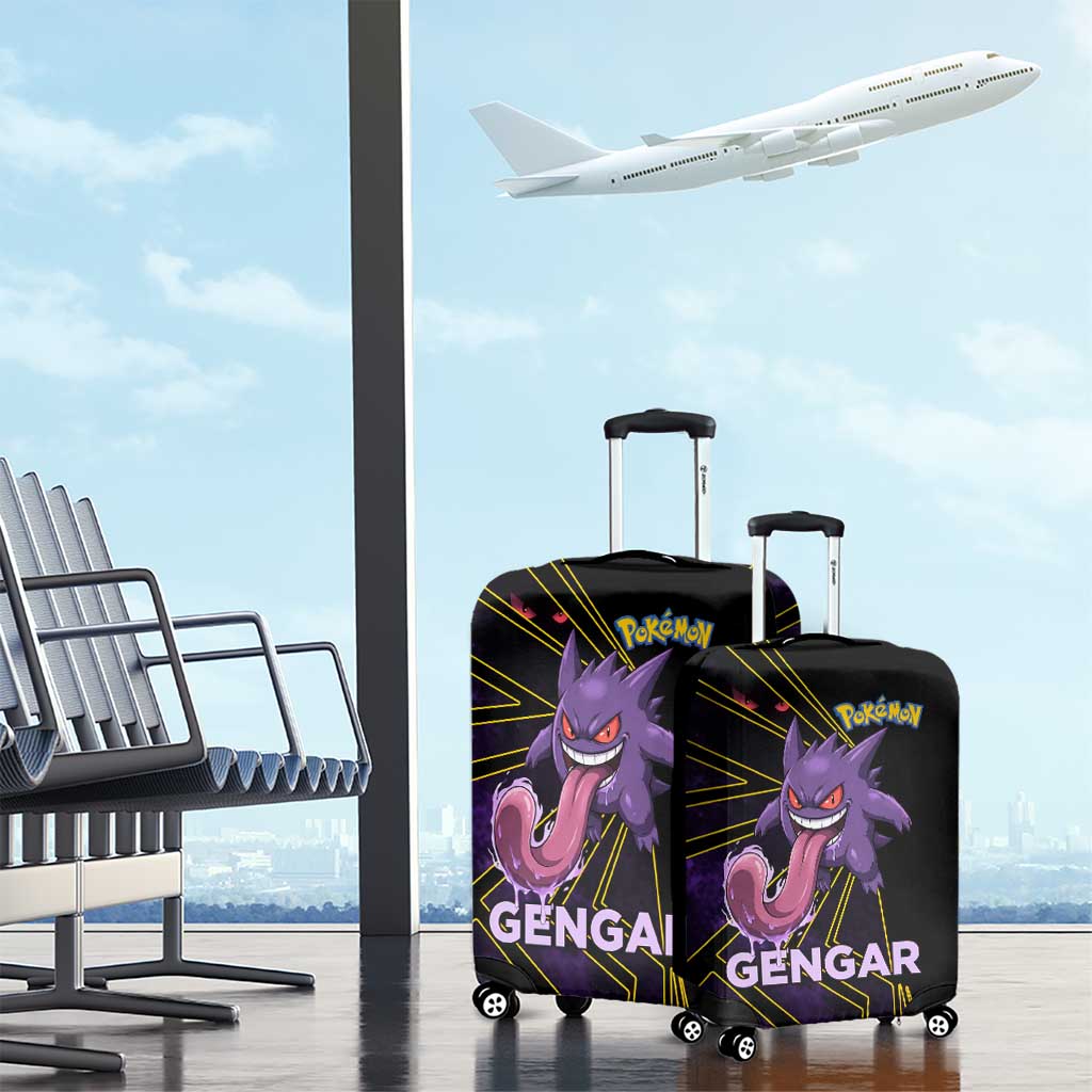 Gengar Poké Luggage Cover Neon Shadow Comic Style