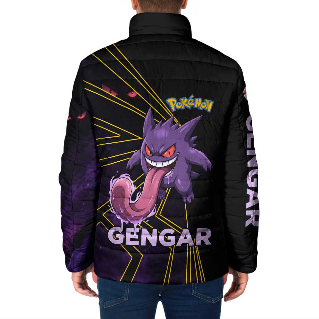 Gengar Poké Padded Jacket Neon Shadow Comic Style