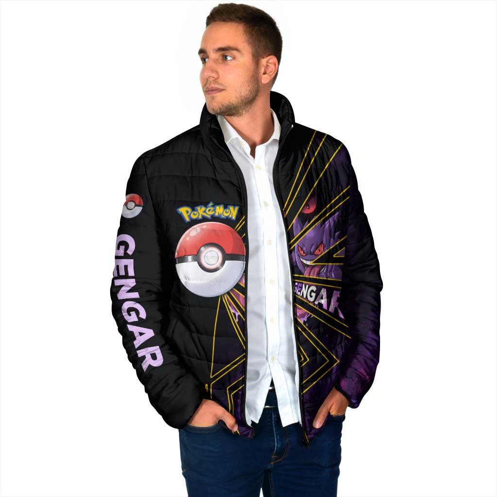 Gengar Poké Padded Jacket Neon Shadow Comic Style