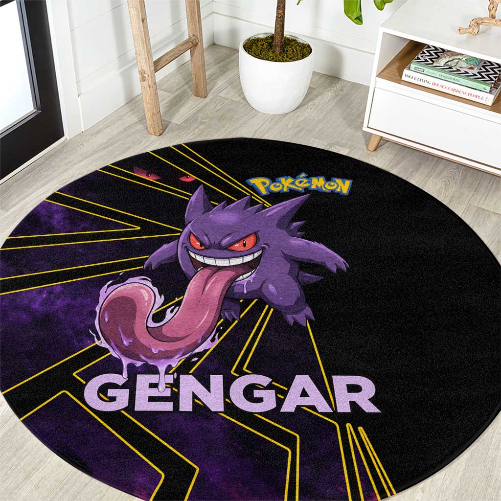Gengar Poké Round Carpet Neon Shadow Comic Style