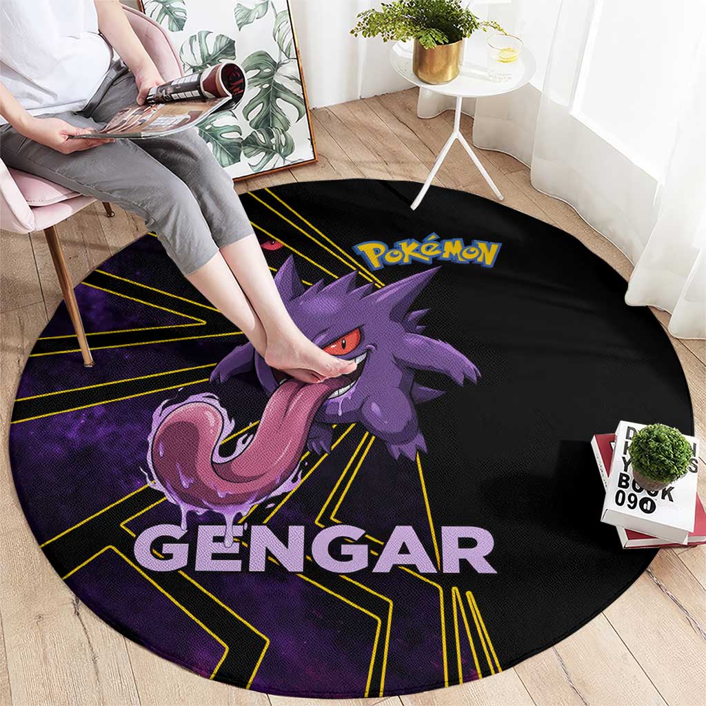 Gengar Poké Round Carpet Neon Shadow Comic Style