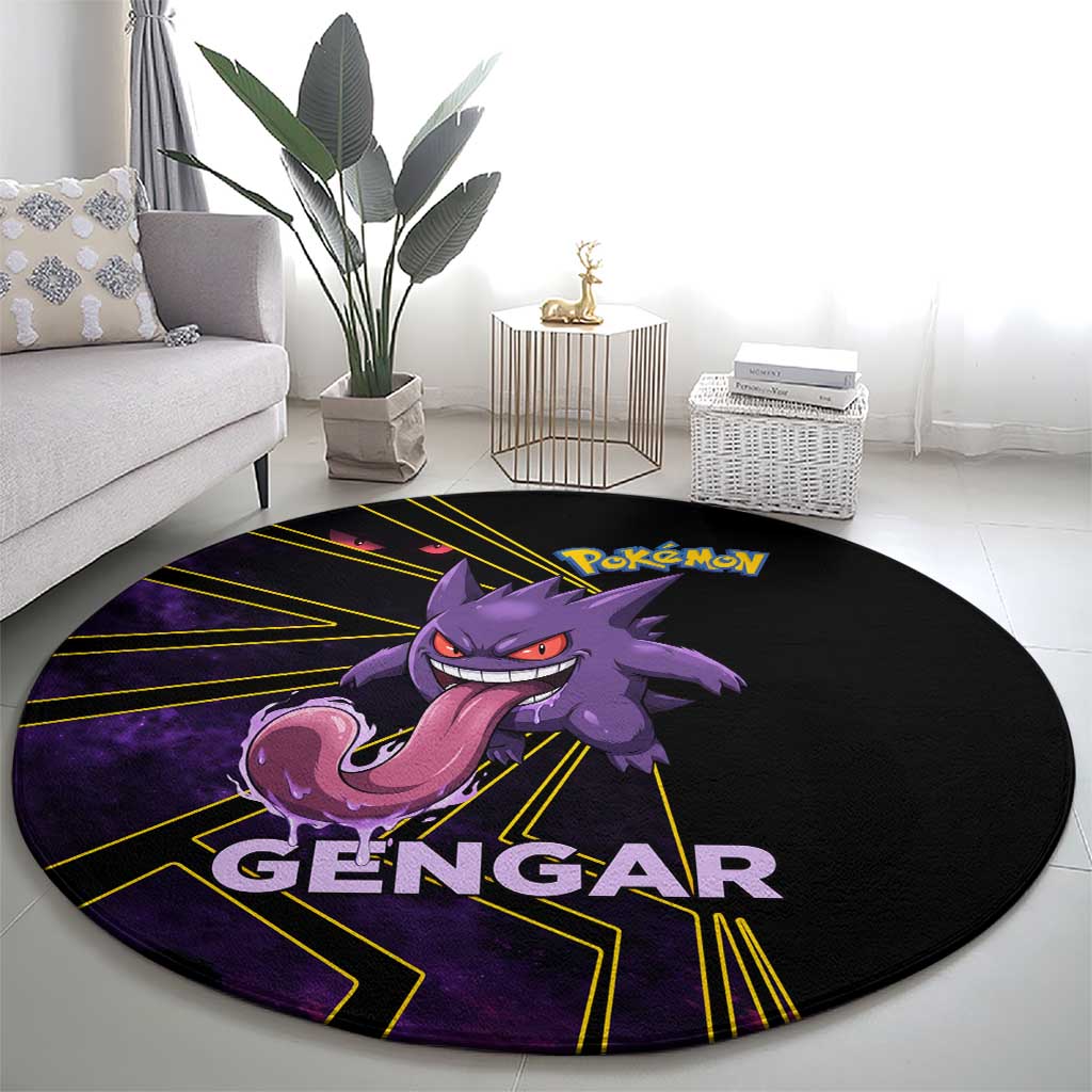 Gengar Poké Round Carpet Neon Shadow Comic Style