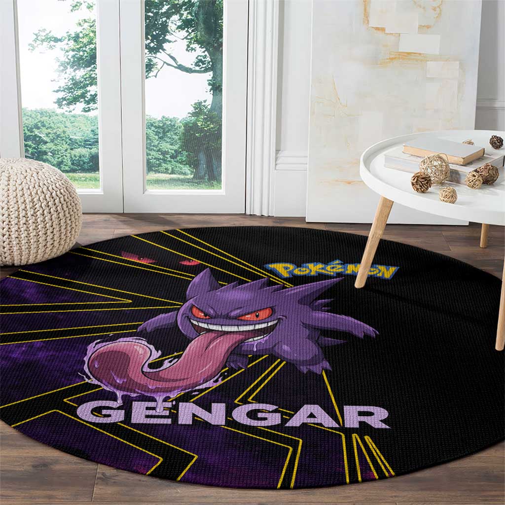 Gengar Poké Round Carpet Neon Shadow Comic Style
