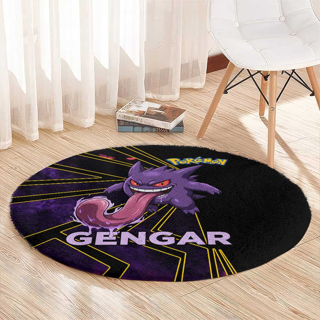 Gengar Poké Round Carpet Neon Shadow Comic Style