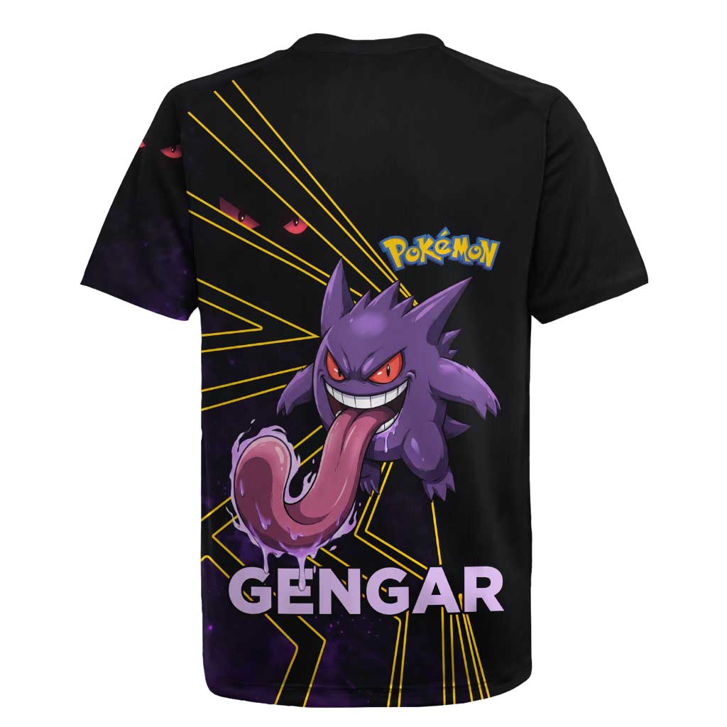 Gengar Poké Rugby Jersey Neon Shadow Comic Style
