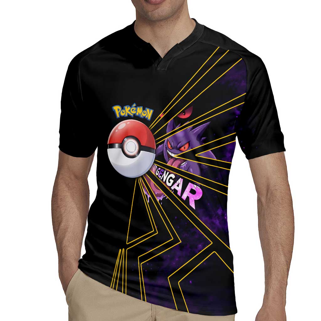 Gengar Poké Rugby Jersey Neon Shadow Comic Style