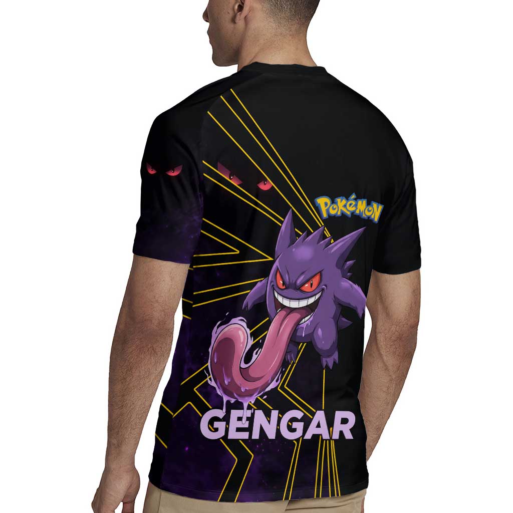Gengar Poké Rugby Jersey Neon Shadow Comic Style