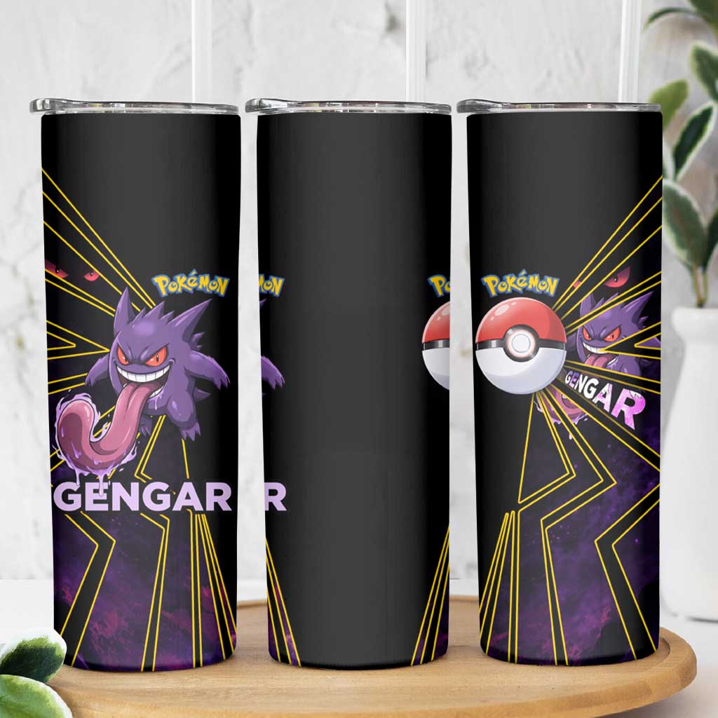 Gengar Poké Skinny Tumbler Neon Shadow Comic Style