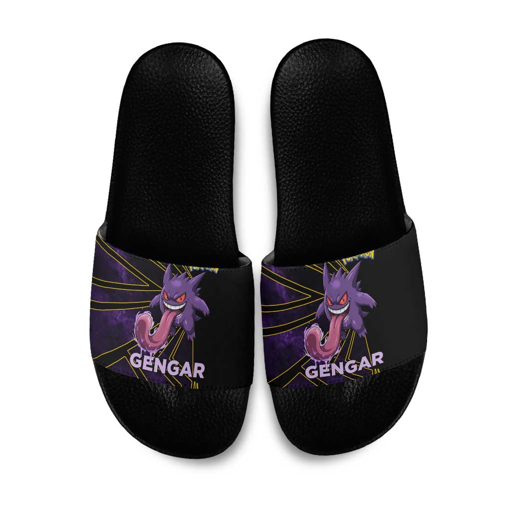 Gengar Poké Slide Sandals Neon Shadow Comic Style