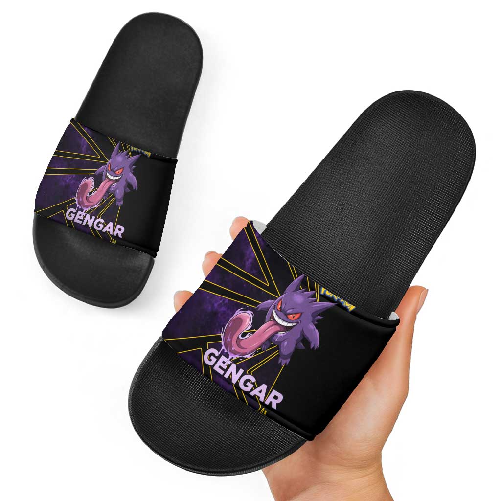 Gengar Poké Slide Sandals Neon Shadow Comic Style