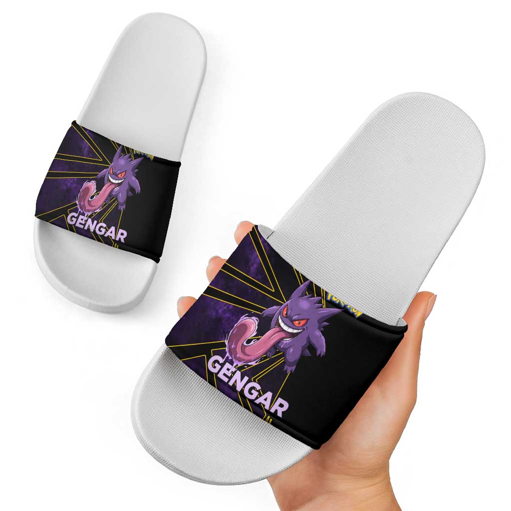 Gengar Poké Slide Sandals Neon Shadow Comic Style