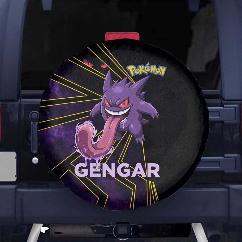 Gengar Poké Spare Tire Cover Neon Shadow Comic Style