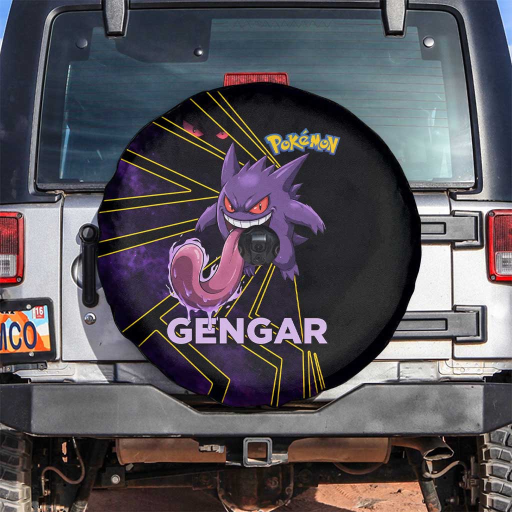 Gengar Poké Spare Tire Cover Neon Shadow Comic Style