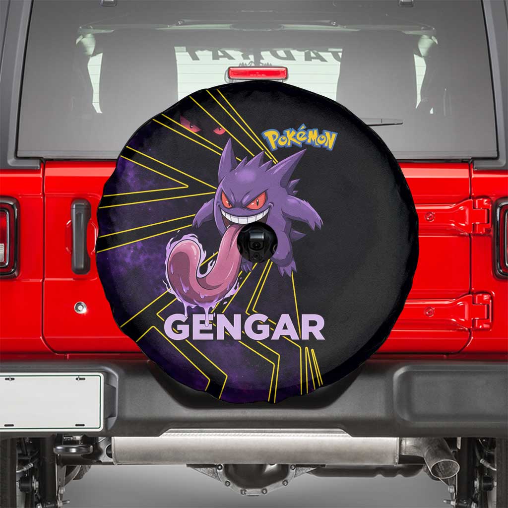 Gengar Poké Spare Tire Cover Neon Shadow Comic Style