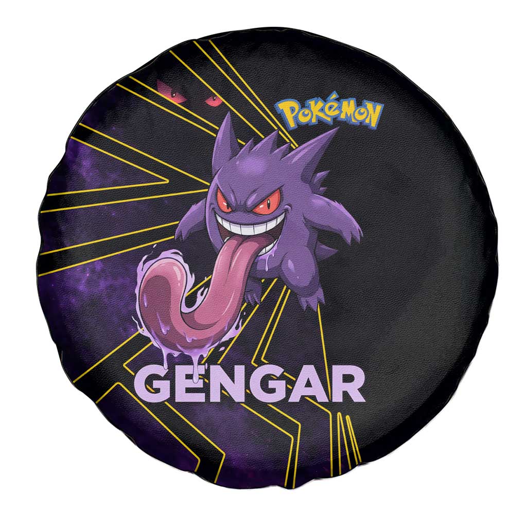 Gengar Poké Spare Tire Cover Neon Shadow Comic Style