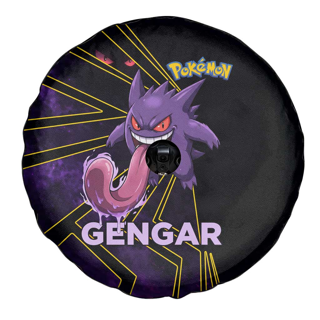 Gengar Poké Spare Tire Cover Neon Shadow Comic Style