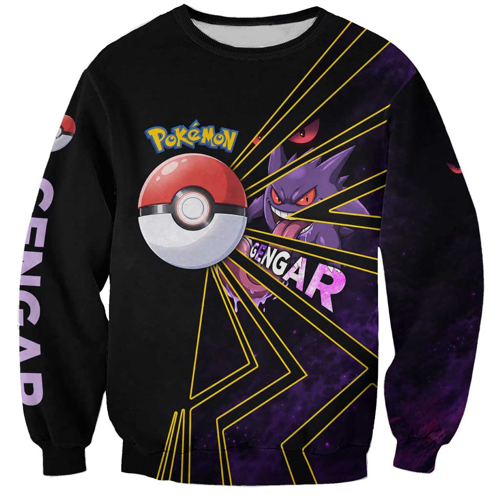 Gengar Poké Sweatshirt Neon Shadow Comic Style