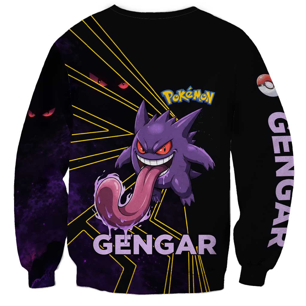 Gengar Poké Sweatshirt Neon Shadow Comic Style