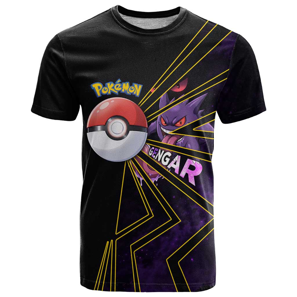 Gengar Poké T Shirt Neon Shadow Comic Style