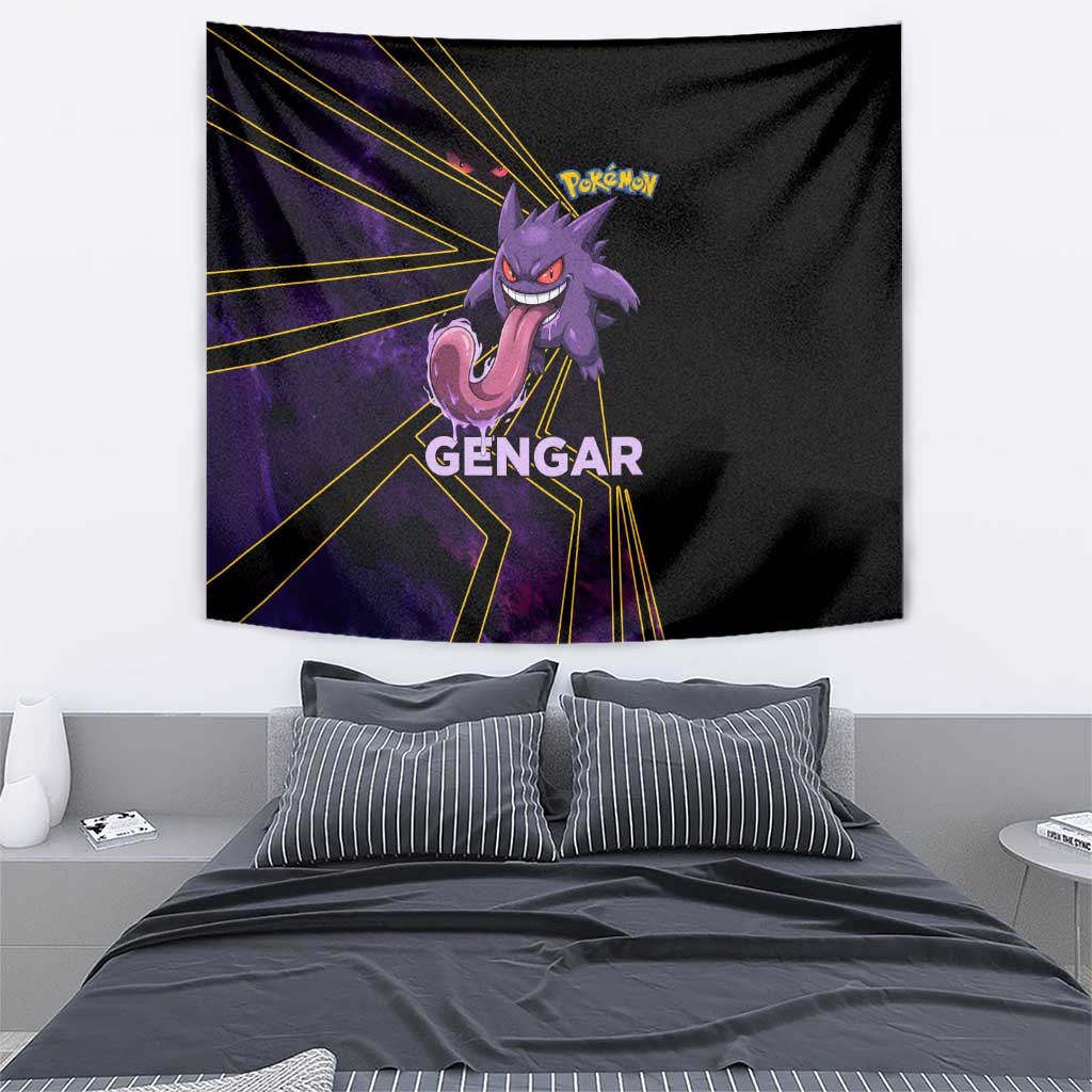 Gengar Poké Tapestry Neon Shadow Comic Style