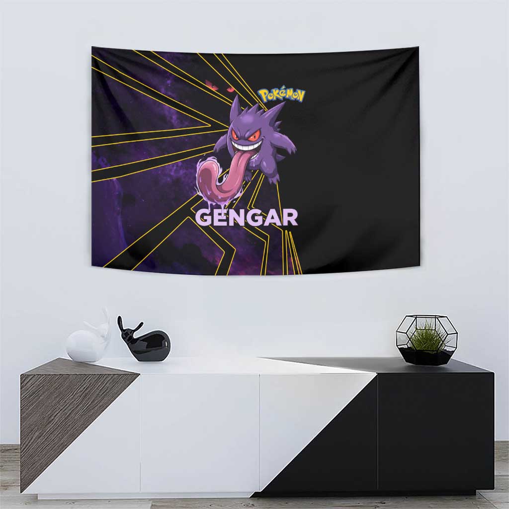 Gengar Poké Tapestry Neon Shadow Comic Style
