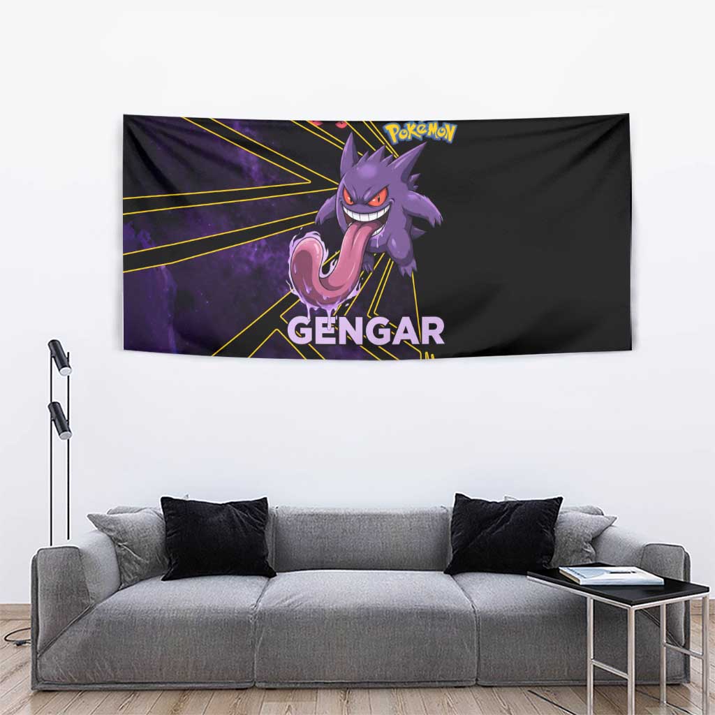 Gengar Poké Tapestry Neon Shadow Comic Style