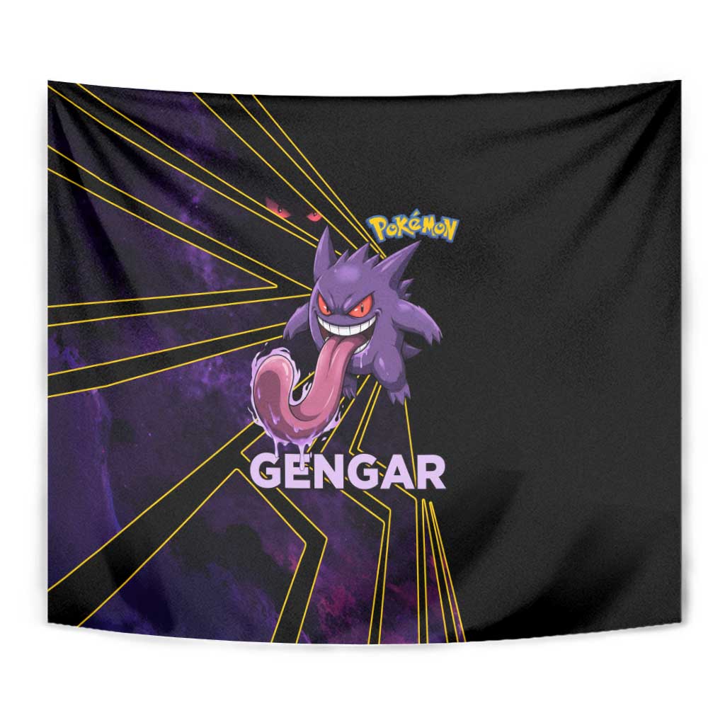 Gengar Poké Tapestry Neon Shadow Comic Style