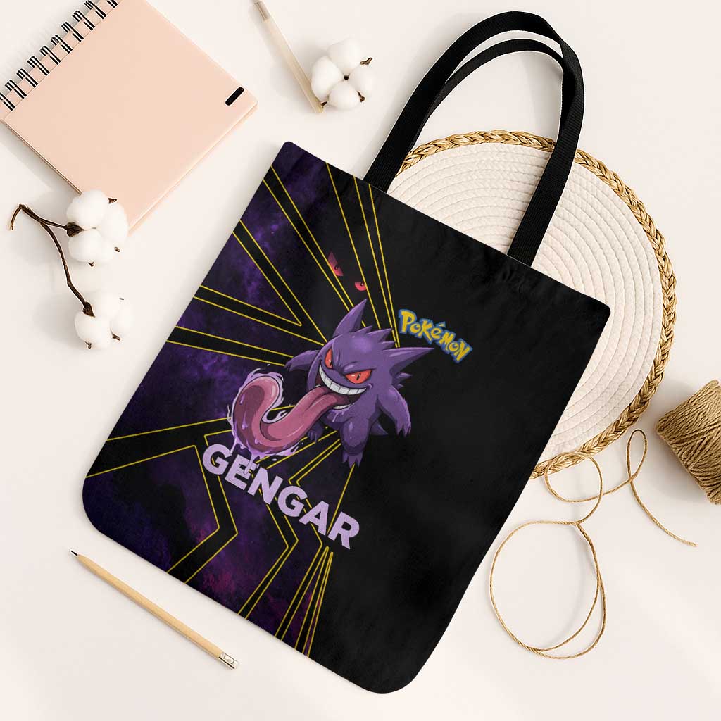 Gengar Poké Tote Bag Neon Shadow Comic Style