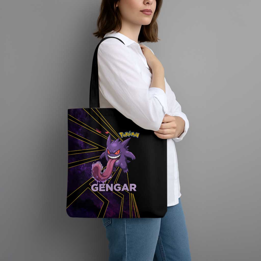 Gengar Poké Tote Bag Neon Shadow Comic Style