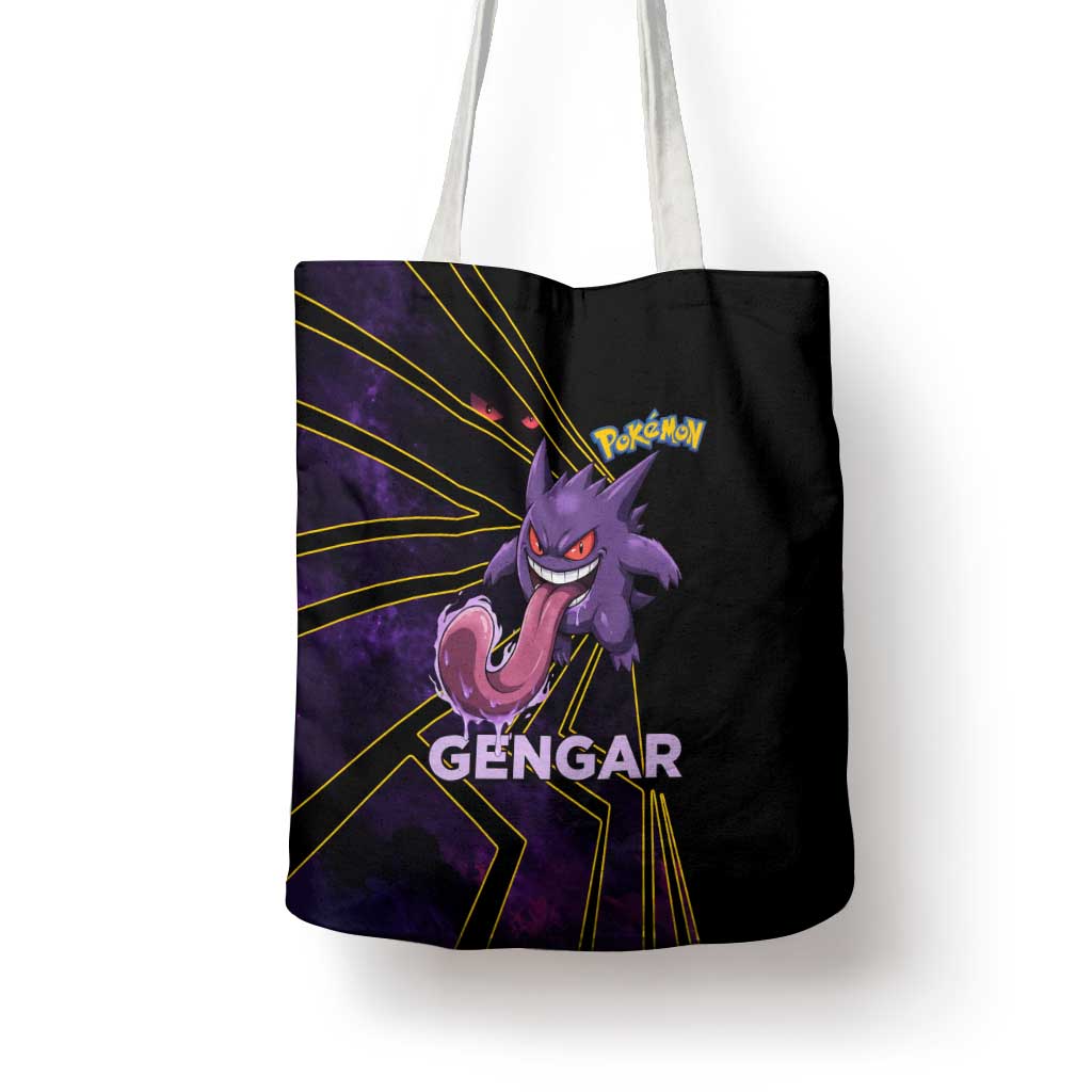 Gengar Poké Tote Bag Neon Shadow Comic Style