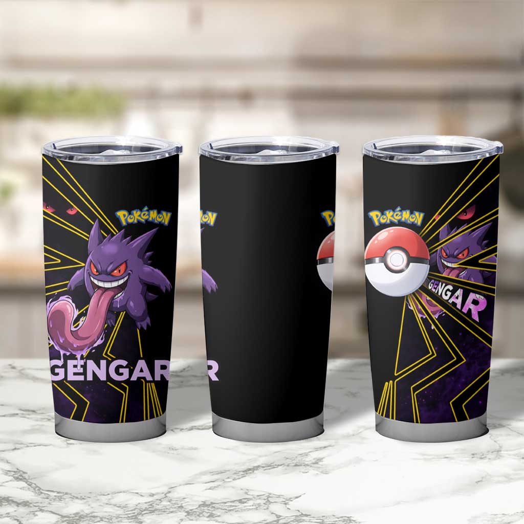 Gengar Poké Tumbler Cup Neon Shadow Comic Style