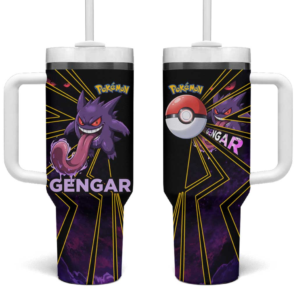 Gengar Poké Tumbler With Handle Neon Shadow Comic Style