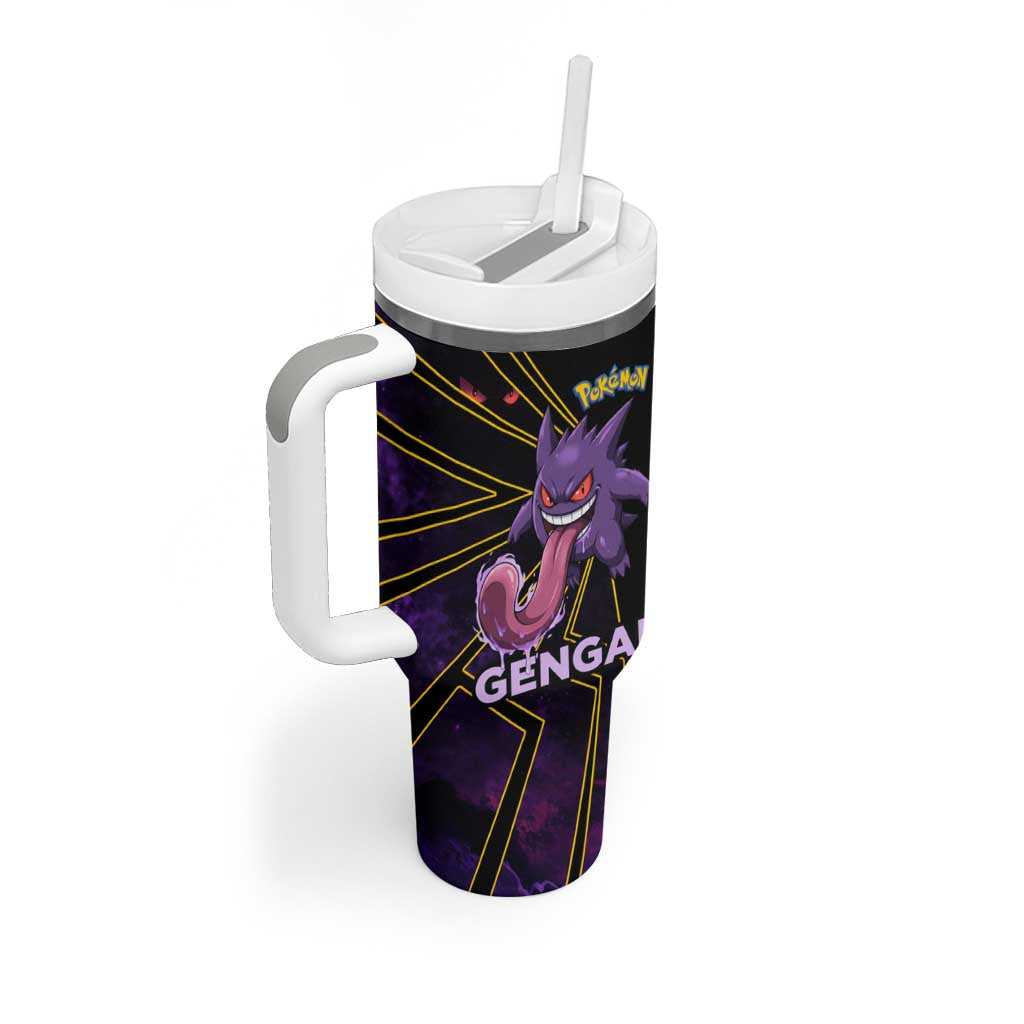 Gengar Poké Tumbler With Handle Neon Shadow Comic Style
