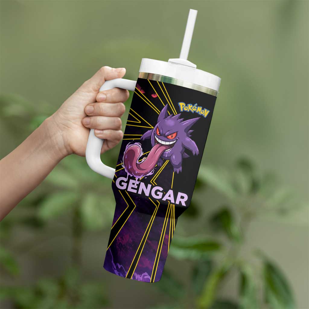 Gengar Poké Tumbler With Handle Neon Shadow Comic Style