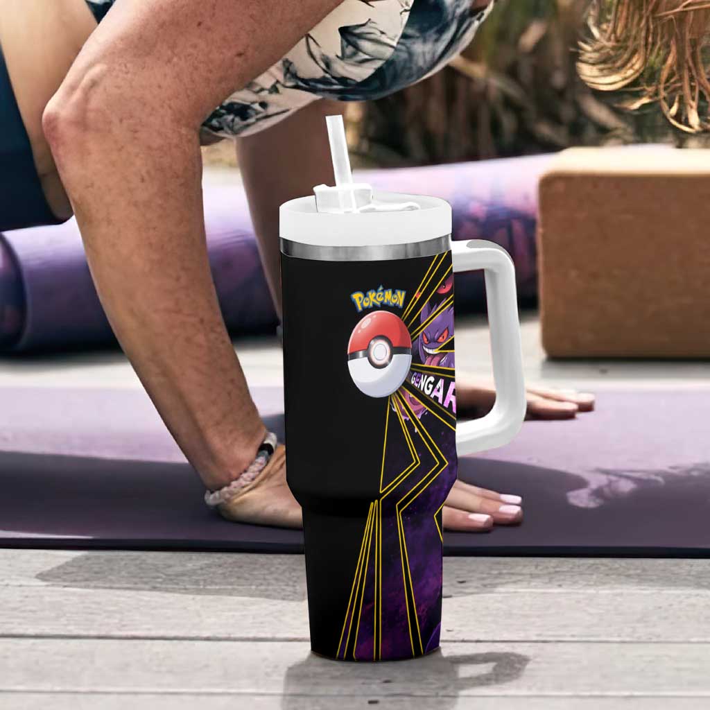 Gengar Poké Tumbler With Handle Neon Shadow Comic Style