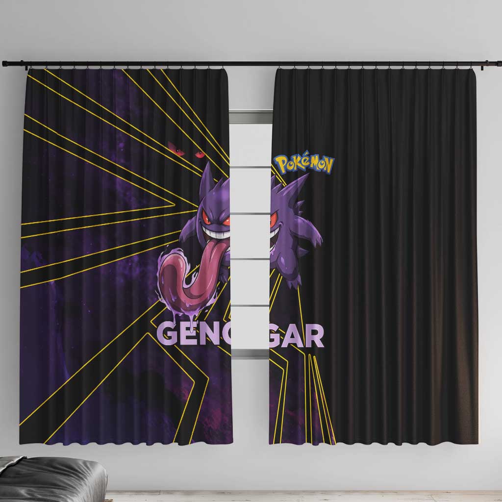 Gengar Poké Window Curtain Neon Shadow Comic Style