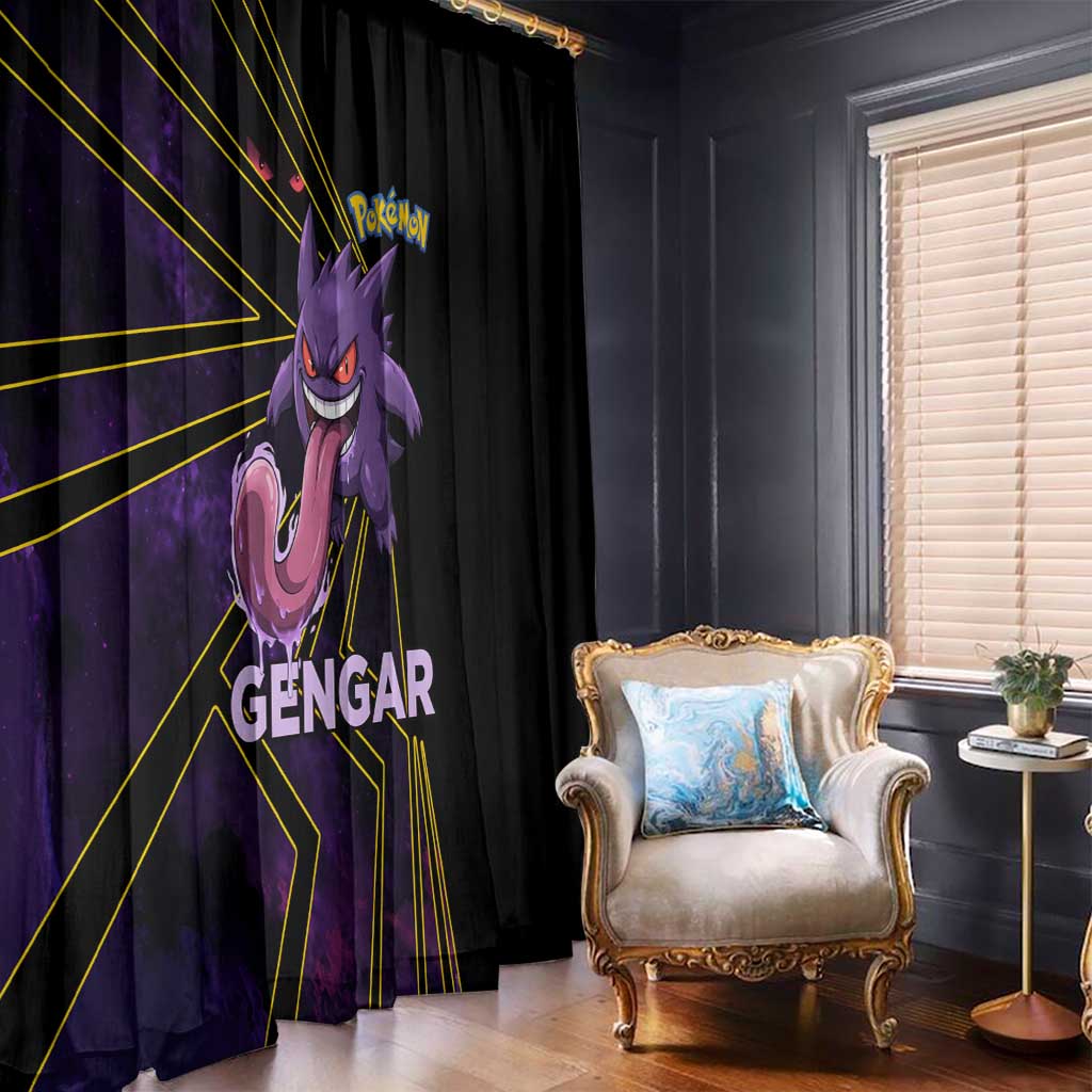 Gengar Poké Window Curtain Neon Shadow Comic Style