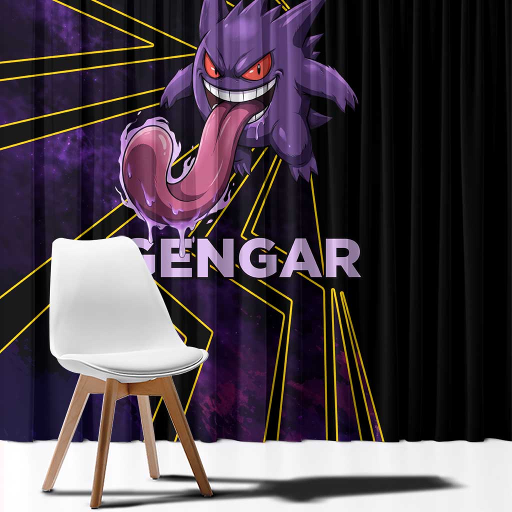 Gengar Poké Window Curtain Neon Shadow Comic Style