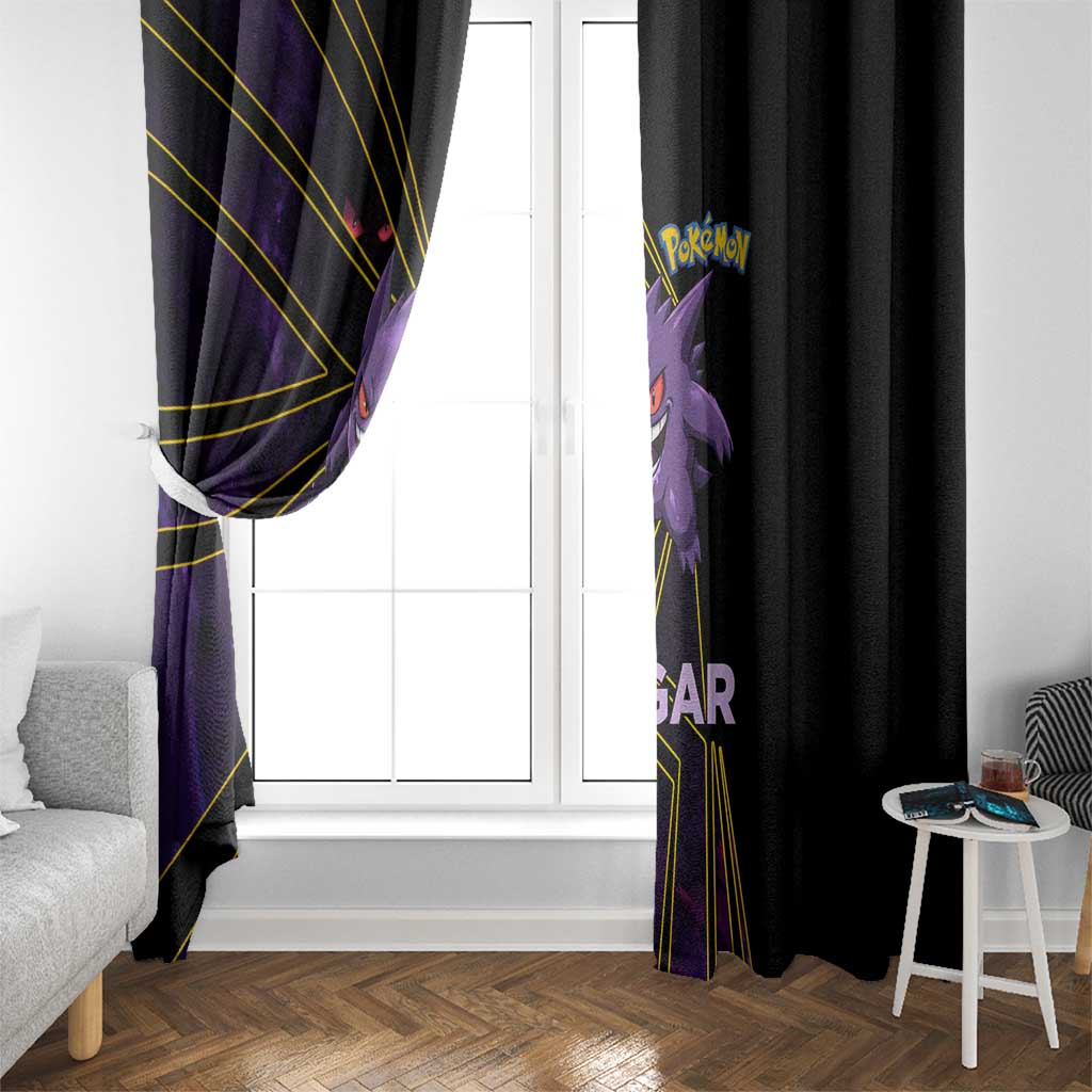 Gengar Poké Window Curtain Neon Shadow Comic Style