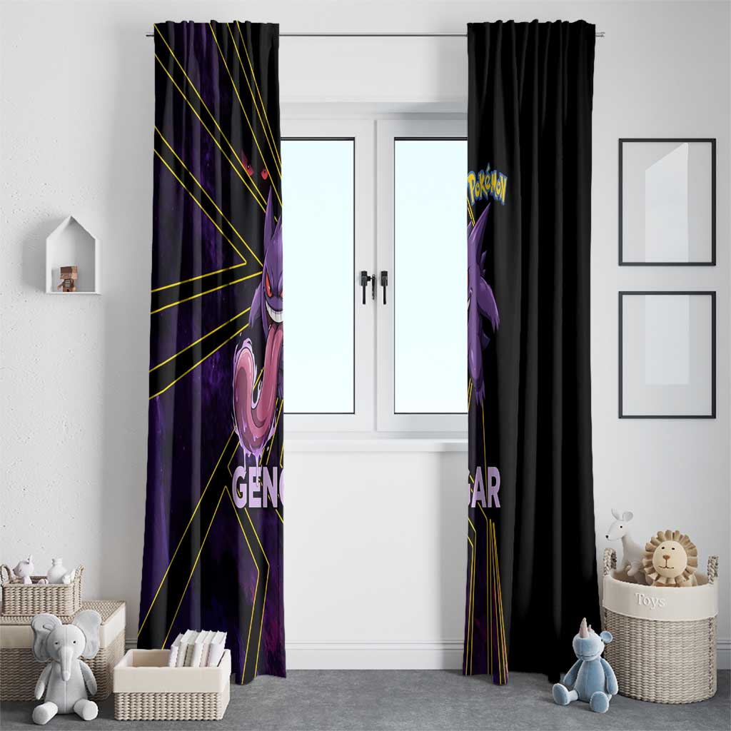 Gengar Poké Window Curtain Neon Shadow Comic Style