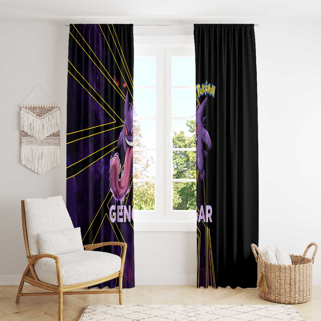 Gengar Poké Window Curtain Neon Shadow Comic Style